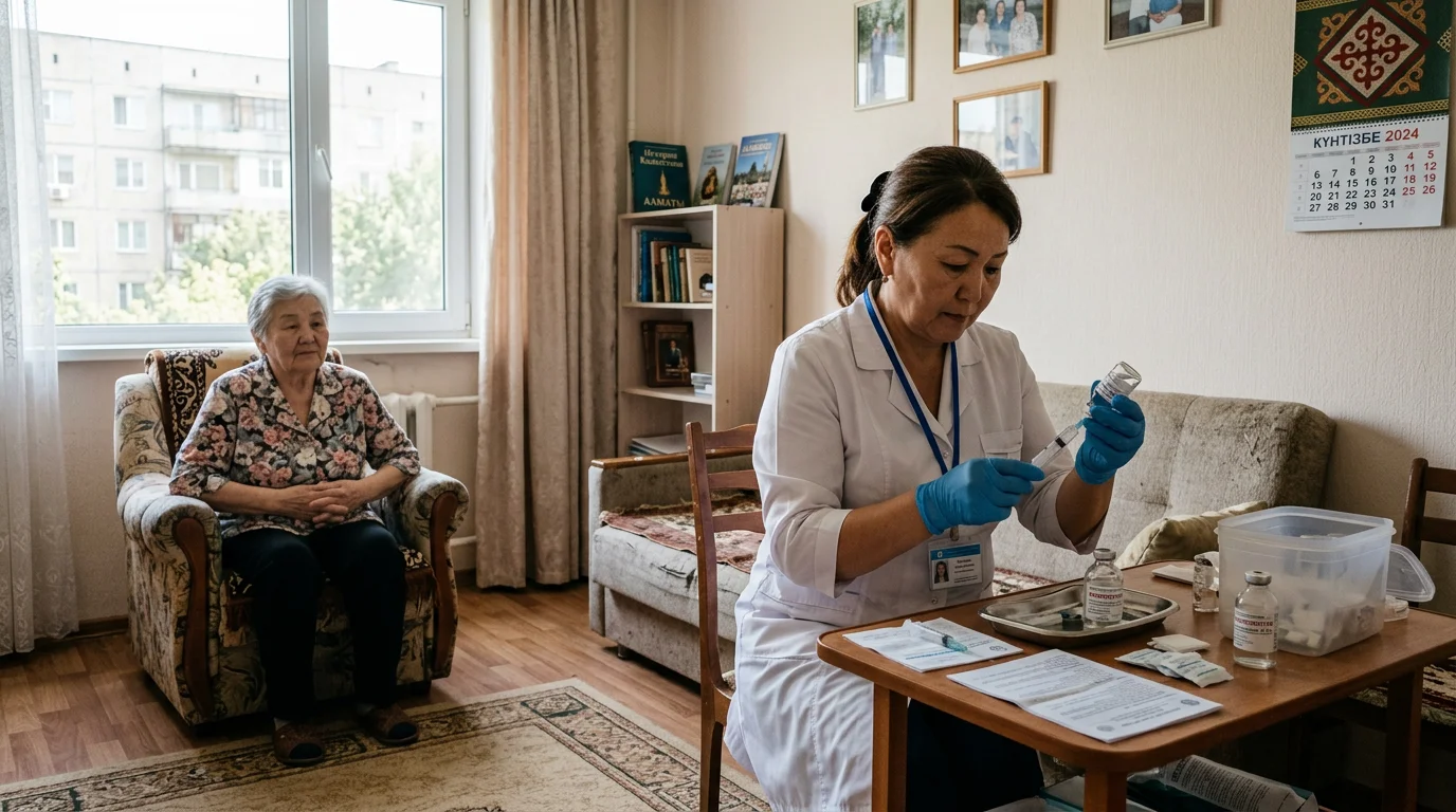 Подготовка к анализам на дому в Алматы — медсестра и пациент